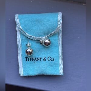 Like-New Tiffany & Co. Sterling Silver Ball Stud Earrings with Pouch